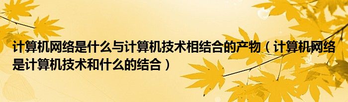 計(jì)算機(jī)網(wǎng)絡(luò)是什么與計(jì)算機(jī)技術(shù)相結(jié)合的產(chǎn)物（計(jì)算機(jī)網(wǎng)絡(luò)是計(jì)算機(jī)技術(shù)和什么的結(jié)合）