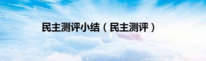 民主測評小結(jié)（民主測評）