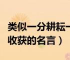 類似一分耕耘一分收獲的名言（一分耕耘一分收獲的名言）