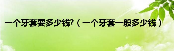 一個牙套要多少錢?（一個牙套一般多少錢）