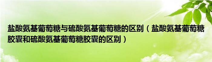 鹽酸氨基葡萄糖與硫酸氨基葡萄糖的區(qū)別（鹽酸氨基葡萄糖膠囊和硫酸氨基葡萄糖膠囊的區(qū)別）
