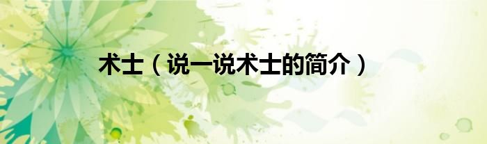 術(shù)士（說一說術(shù)士的簡介）