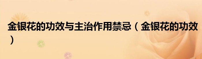 金銀花的功效與主治作用禁忌（金銀花的功效）