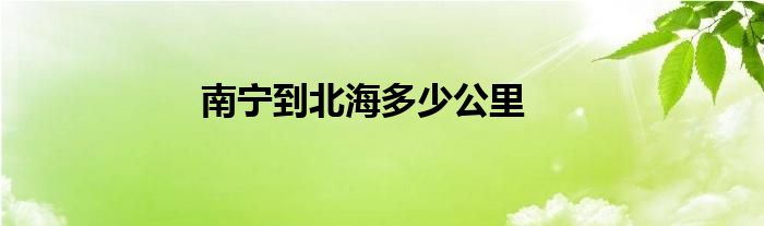 南寧到北海多少公里