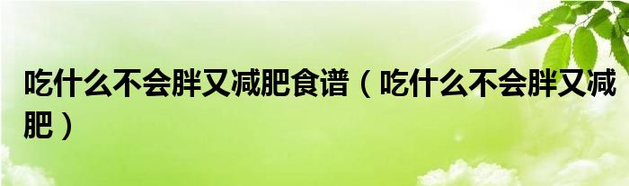 吃什么不會(huì)胖又減肥食譜（吃什么不會(huì)胖又減肥）
