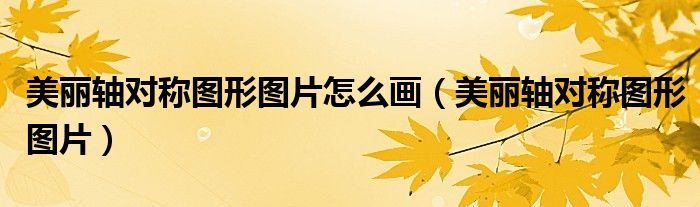 美麗軸對稱圖形圖片怎么畫（美麗軸對稱圖形圖片）
