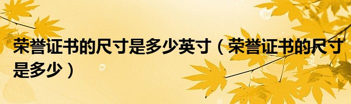 榮譽證書的尺寸是多少英寸（榮譽證書的尺寸是多少）