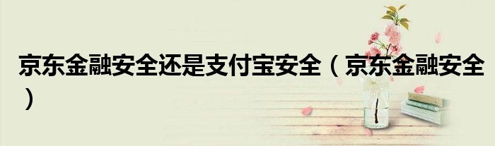 京東金融安全還是支付寶安全（京東金融安全）