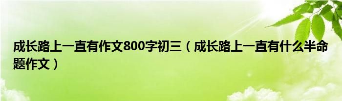 成長路上一直有作文800字初三（成長路上一直有什么半命題作文）