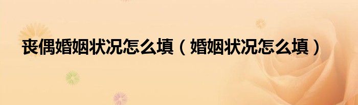 喪偶婚姻狀況怎么填（婚姻狀況怎么填）