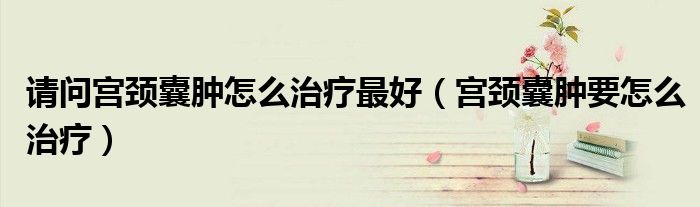 請(qǐng)問(wèn)宮頸囊腫怎么治療最好（宮頸囊腫要怎么治療）