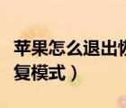 蘋果怎么退出恢復(fù)模式教程（蘋果怎么退出恢復(fù)模式）