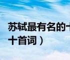蘇軾最有名的十首詞一別兩寬（蘇軾最有名的十首詞）
