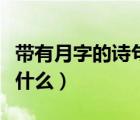 帶有月字的詩句是什么詩（帶有月字的詩句是什么）