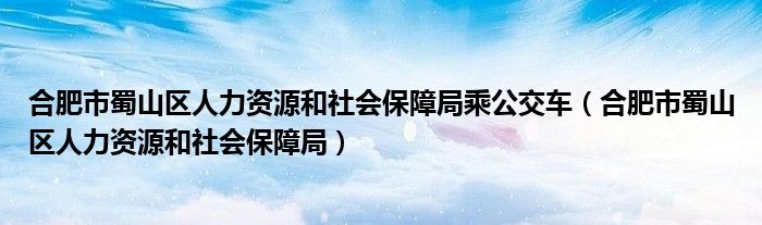 合肥市蜀山區(qū)人力資源和社會保障局乘公交車（合肥市蜀山區(qū)人力資源和社會保障局）