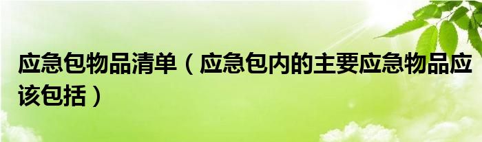 應(yīng)急包物品清單（應(yīng)急包內(nèi)的主要應(yīng)急物品應(yīng)該包括）