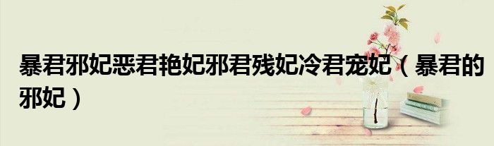 暴君邪妃惡君艷妃邪君殘妃冷君寵妃（暴君的邪妃）