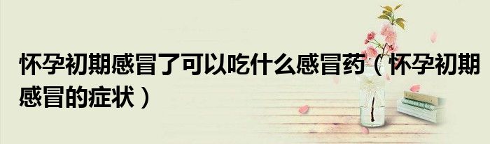 懷孕初期感冒了可以吃什么感冒藥（懷孕初期感冒的癥狀）