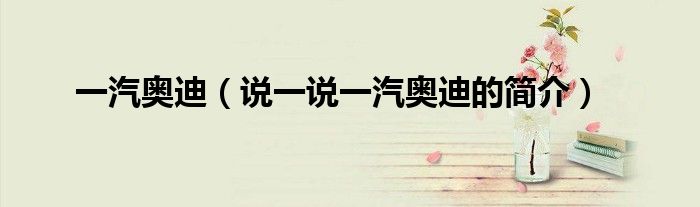 一汽奧迪（說(shuō)一說(shuō)一汽奧迪的簡(jiǎn)介）