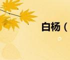 白楊（說(shuō)一說(shuō)白楊的簡(jiǎn)介）