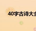 40字古詩大全（小學生日記40字大全）