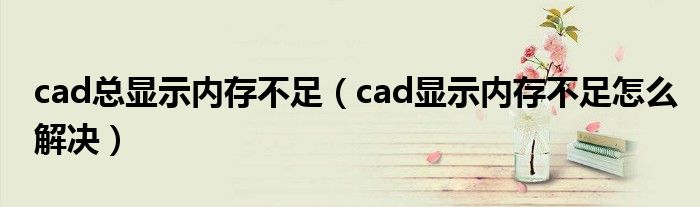 cad總顯示內(nèi)存不足（cad顯示內(nèi)存不足怎么解決）