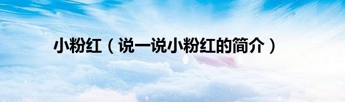 小粉紅（說一說小粉紅的簡介）
