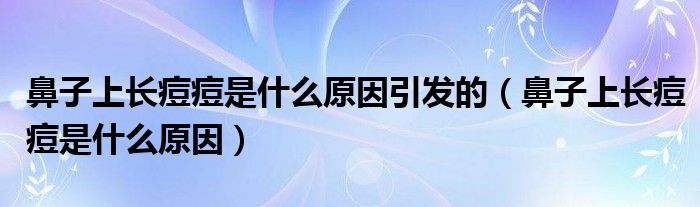 鼻子上長痘痘是什么原因引發(fā)的（鼻子上長痘痘是什么原因）
