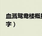 血濺鴛鴦樓概括150字（血濺鴛鴦樓概括100字）