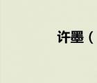 許墨（說一說許墨的簡介）