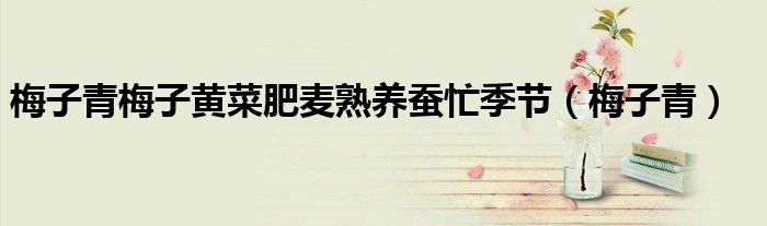 梅子青梅子黃菜肥麥?zhǔn)祓B(yǎng)蠶忙季節(jié)（梅子青）