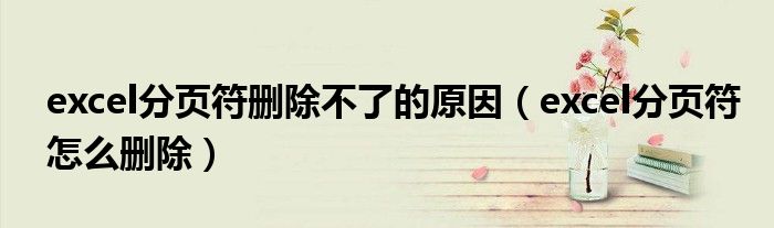 excel分頁符刪除不了的原因（excel分頁符怎么刪除）
