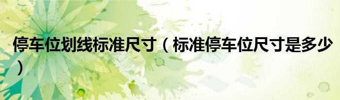 停車位劃線標(biāo)準(zhǔn)尺寸（標(biāo)準(zhǔn)停車位尺寸是多少）