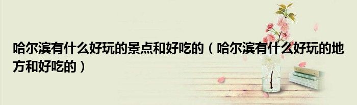 哈爾濱有什么好玩的景點和好吃的（哈爾濱有什么好玩的地方和好吃的）