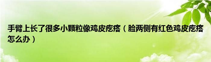手臂上長了很多小顆粒像雞皮疙瘩（臉兩側有紅色雞皮疙瘩怎么辦）