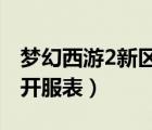 夢(mèng)幻西游2新區(qū)開(kāi)服表2021（夢(mèng)幻西游2新區(qū)開(kāi)服表）