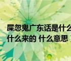 屎忽鬼廣東話是什么意思（白話的 ldquo 屎忽鬼 rdquo 是什么來的 什么意思）