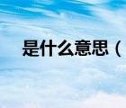 是什么意思（說一說是什么意思的簡(jiǎn)介）