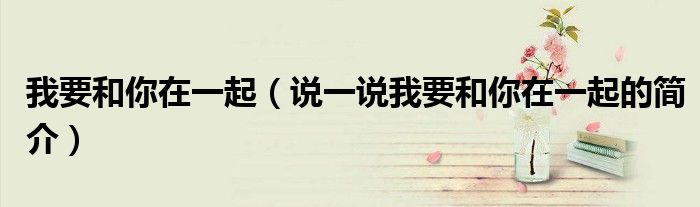 我要和你在一起（說一說我要和你在一起的簡介）
