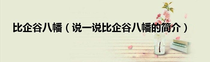 比企谷八幡（說一說比企谷八幡的簡介）