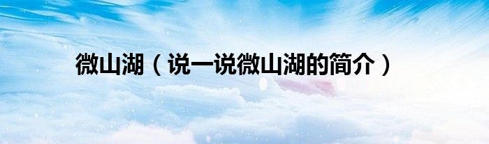 微山湖（說一說微山湖的簡介）