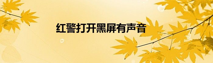 紅警打開黑屏有聲音