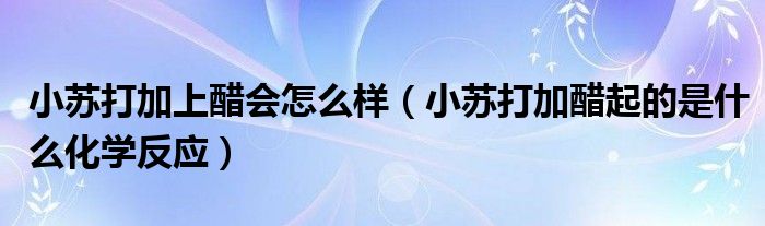 小蘇打加上醋會怎么樣（小蘇打加醋起的是什么化學(xué)反應(yīng)）