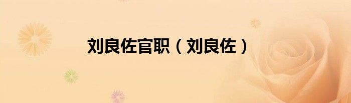 劉良佐官職（劉良佐）