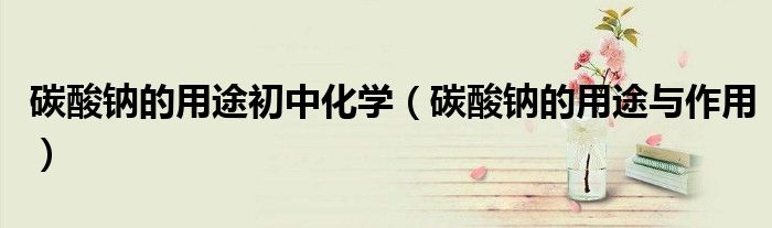 碳酸鈉的用途初中化學(xué)（碳酸鈉的用途與作用）