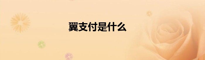翼支付是什么