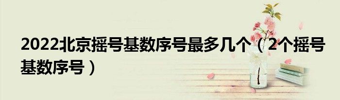 2022北京搖號基數(shù)序號最多幾個(gè)（2個(gè)搖號基數(shù)序號）