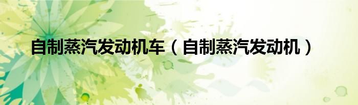 自制蒸汽發(fā)動機車（自制蒸汽發(fā)動機）