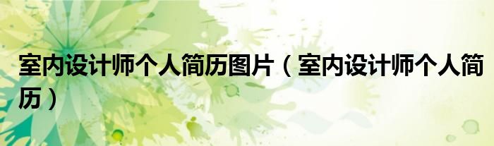 室內(nèi)設(shè)計師個人簡歷圖片（室內(nèi)設(shè)計師個人簡歷）
