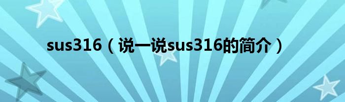 sus316（說一說sus316的簡介）